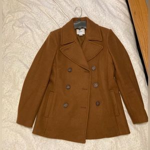 Brown Double-Breasted Peacoat
